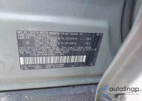 2023 Toyota Rav4 Xle Premium z USA, uszkodzony, nr VIN 2T3A1RFV0PW403006